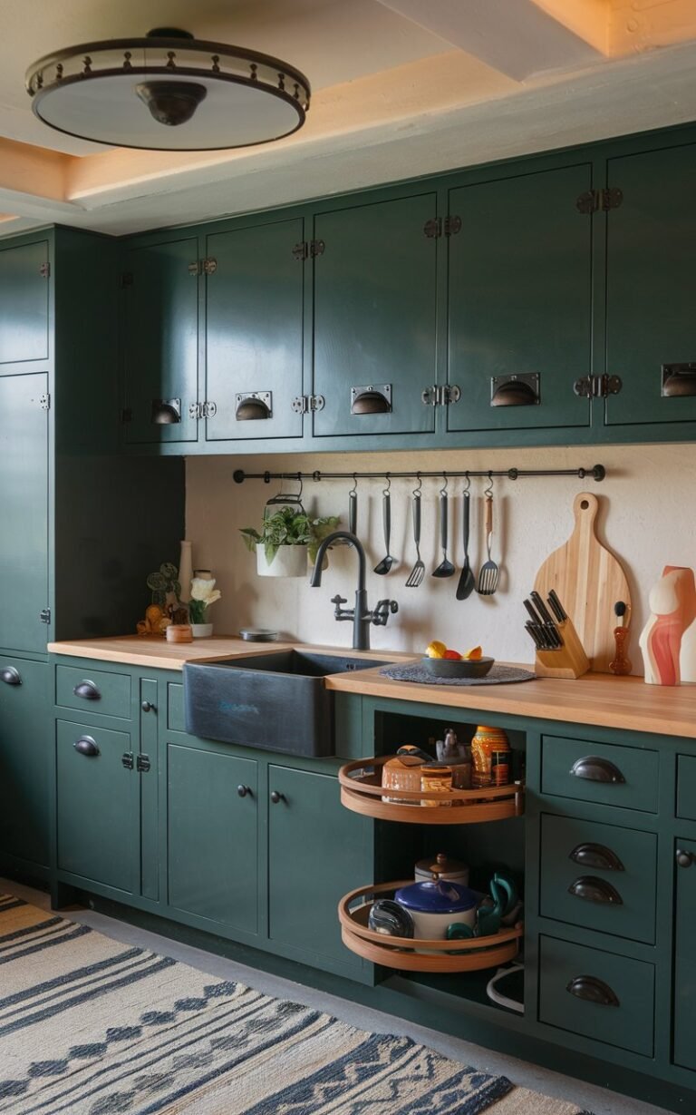 59 Dark Green Kitchen Cabinet Ideas to Bookmark Now: Wait Until You See #23! – A SERENE HOME