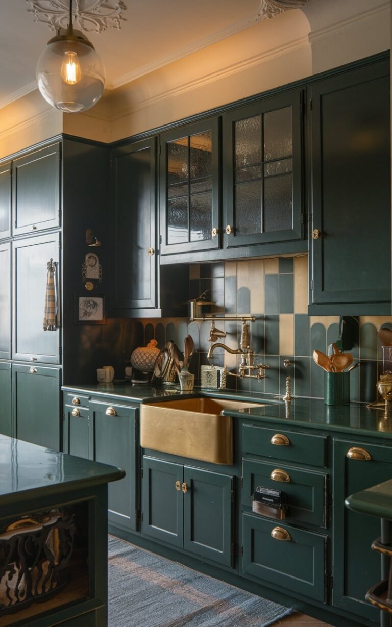 59 Dark Green Kitchen Cabinet Ideas to Bookmark Now: Wait Until You See ...