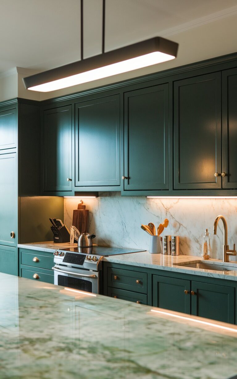 59 Dark Green Kitchen Cabinet Ideas to Bookmark Now: Wait Until You See #23! ??? A SERENE HOME
