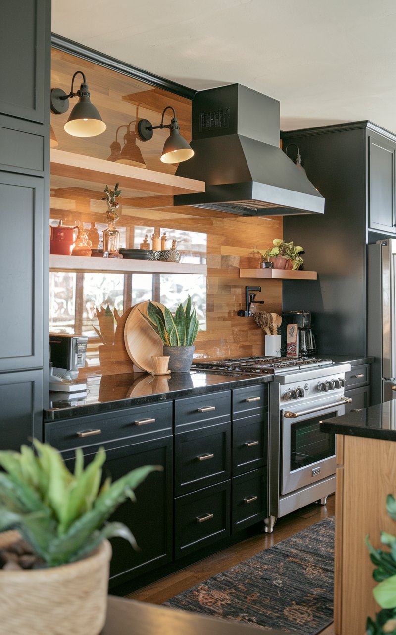 67 Stunning Ways to Style Black and Wood Kitchen Cabinets—The Perfect ...