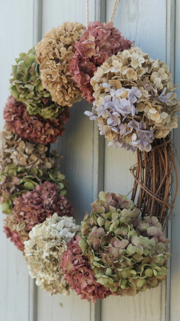 Add Dried Hydrangeas for Soft Volume