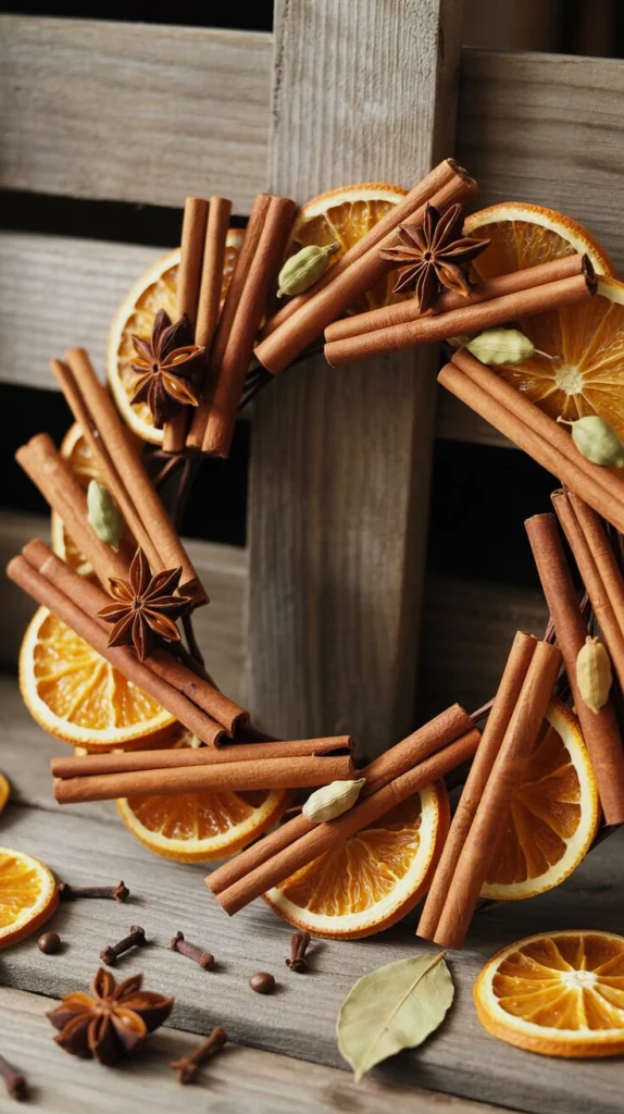 Build a Cinnamon Stick and Orange Slice Wreath