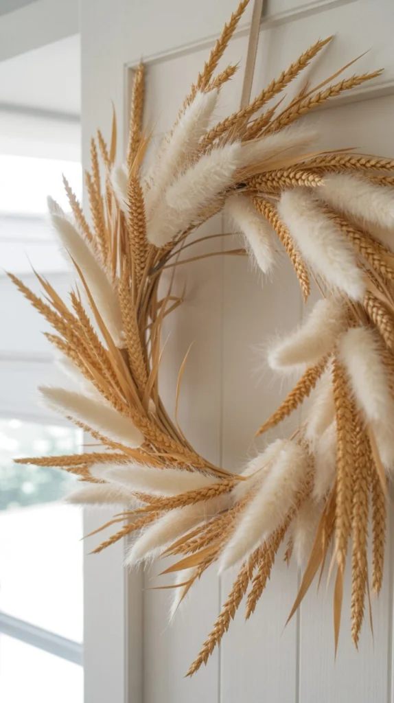 Craft a Wreath With Dried Wheat and Pampas Grass