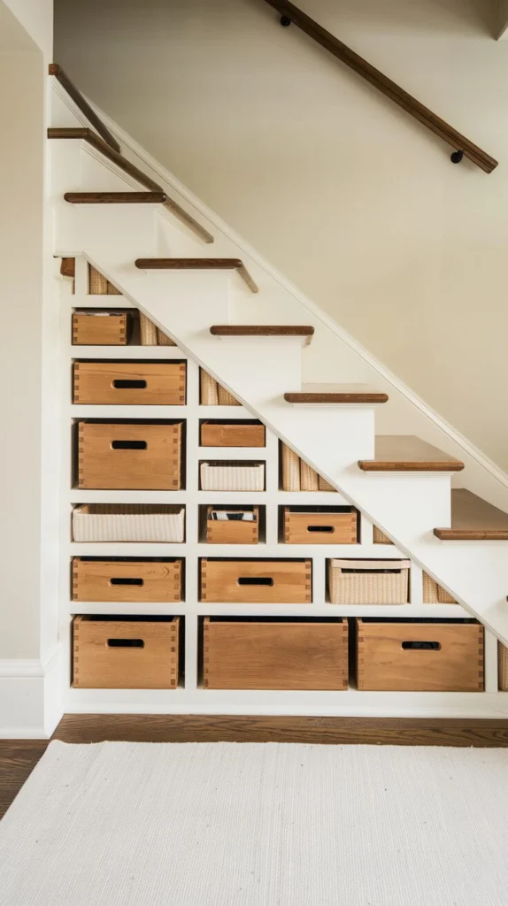 Create Storage Drawers Under the Stairs