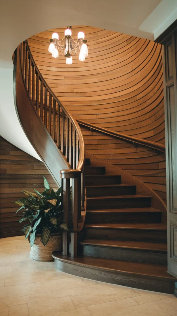 Create a Wooden Accent Wall Beside the Stairs