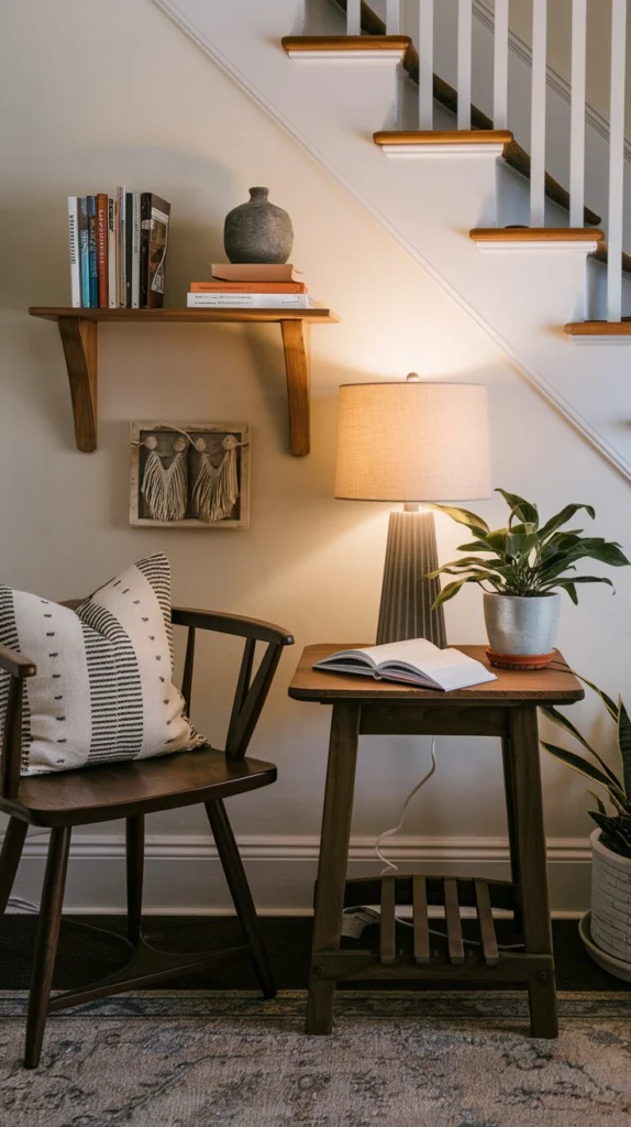 Create an Accent Nook Under the Stairs