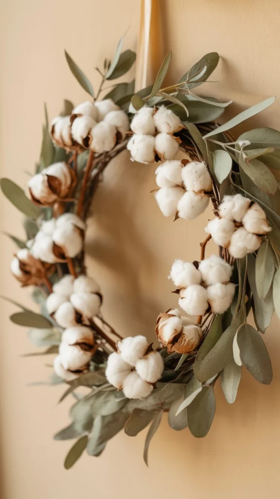 Decorate a Cotton Stem Wreath