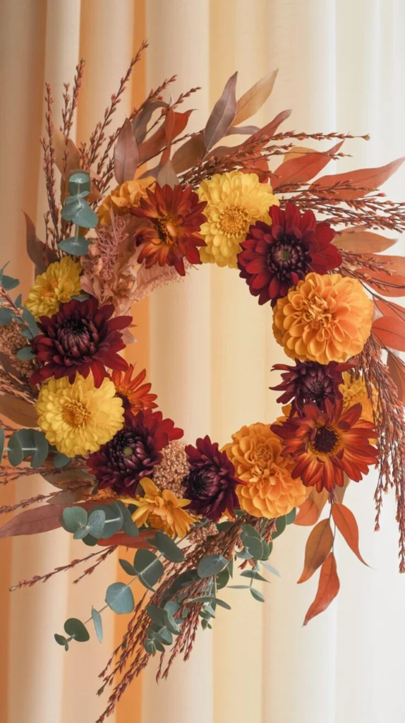 Decorate a Fall Floral Wreath