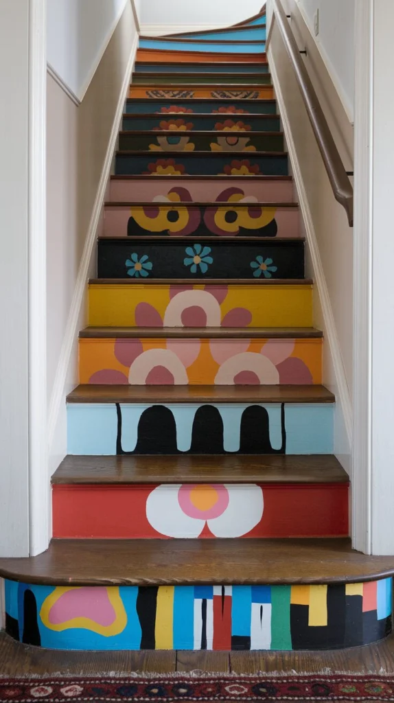 Paint the Stair Risers in Bold Colors