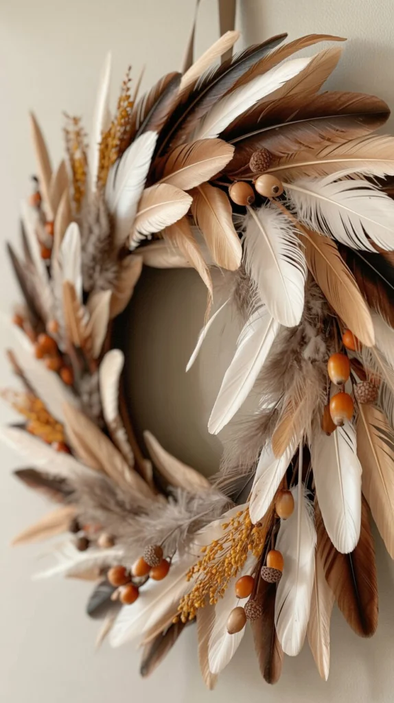 Style a Feather-Accented Fall Wreath