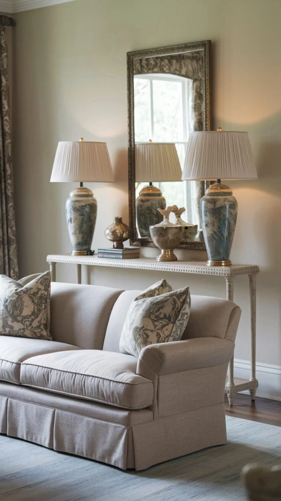 Use a Console Table Behind the Sofa