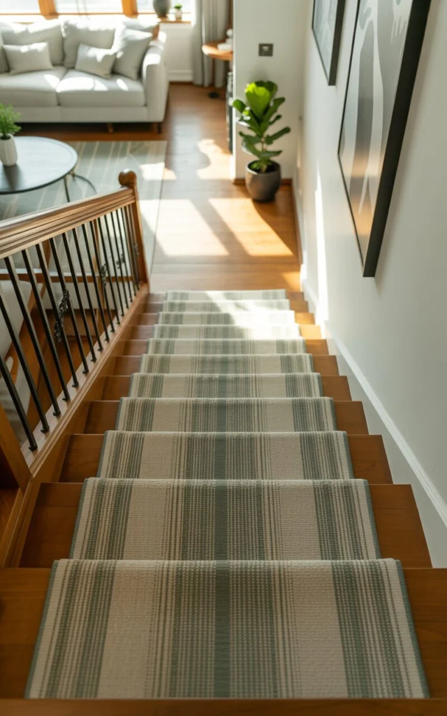 Add a Stair Runner That Connects the Living Room