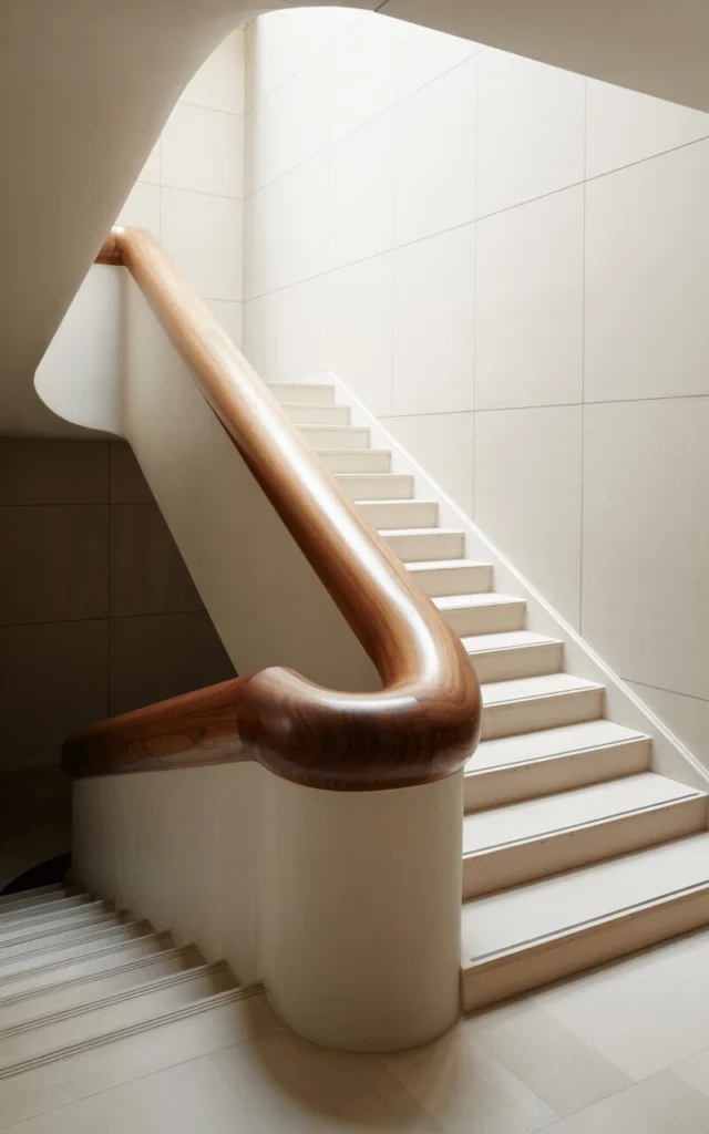 Add a sculptural handrail that feels like art