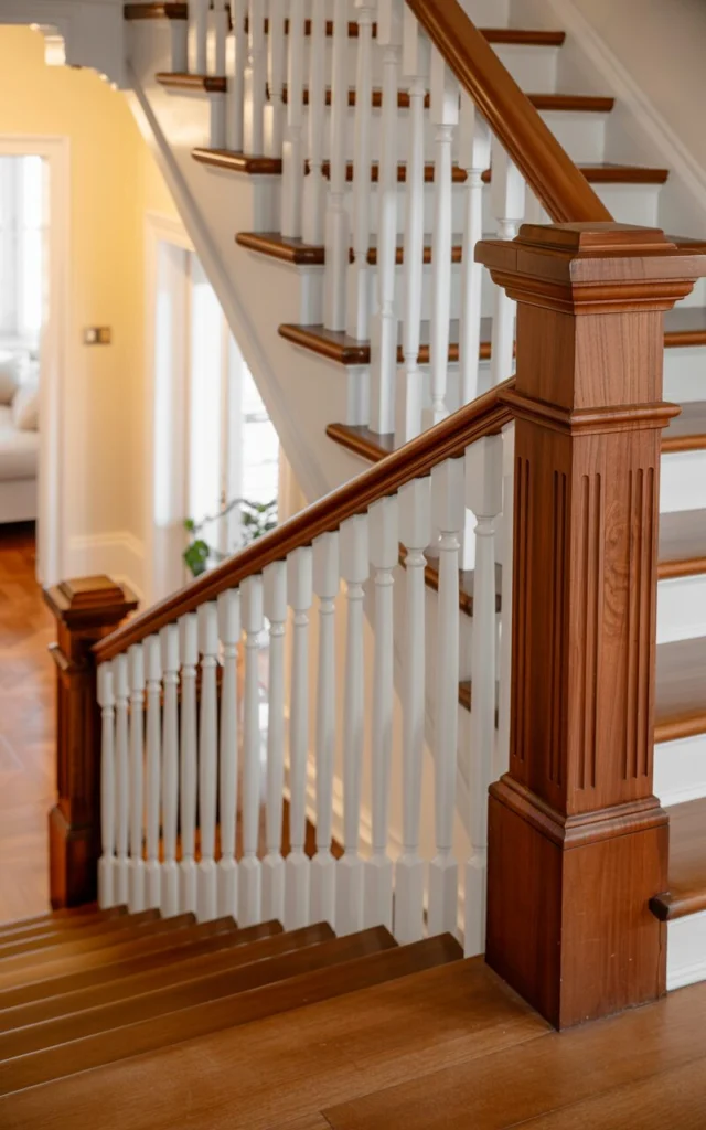 Add decorative newel posts for personality