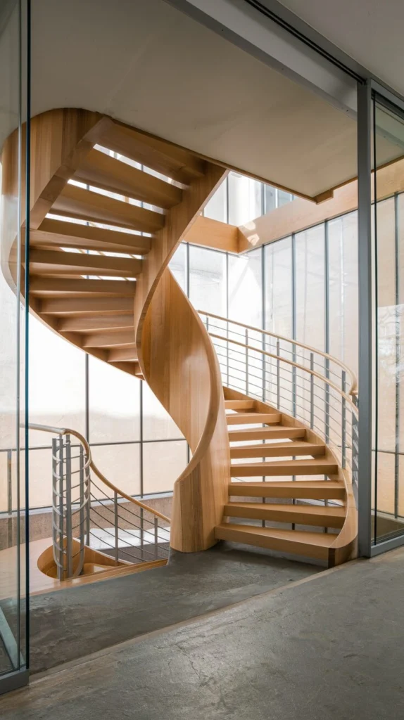 Build a sculptural staircase with asymmetrical lines