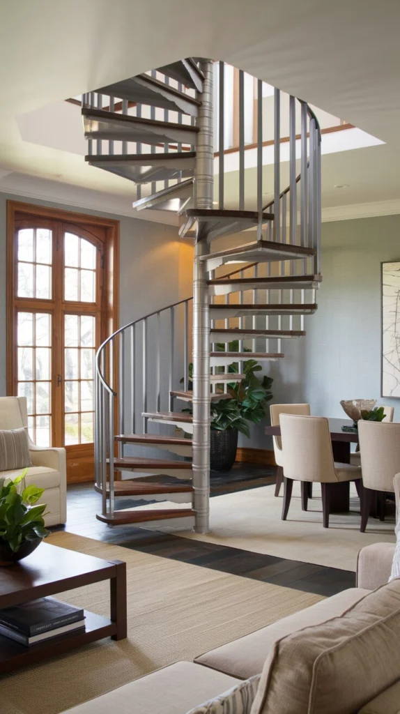 Combine metal and wood for balanced contrast