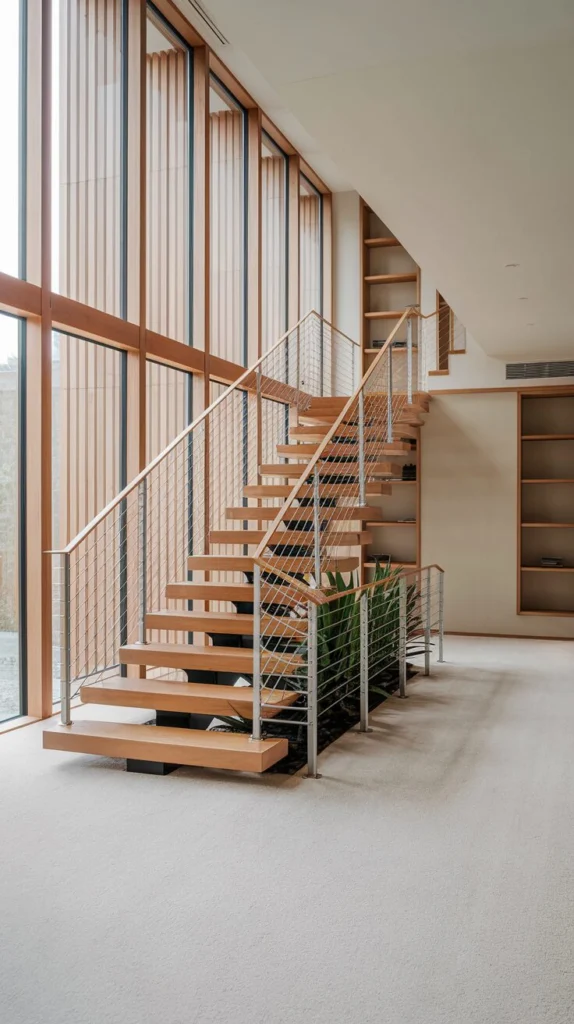 Combine wood and metal for a warm yet modern contrast