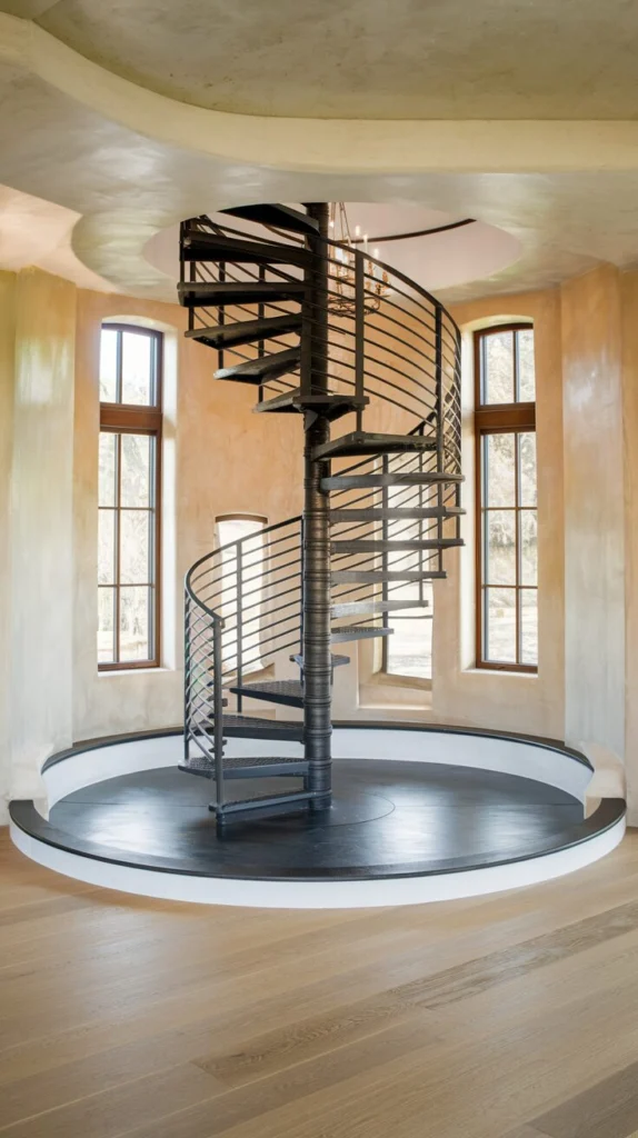 Contrast dark stairs against light flooring