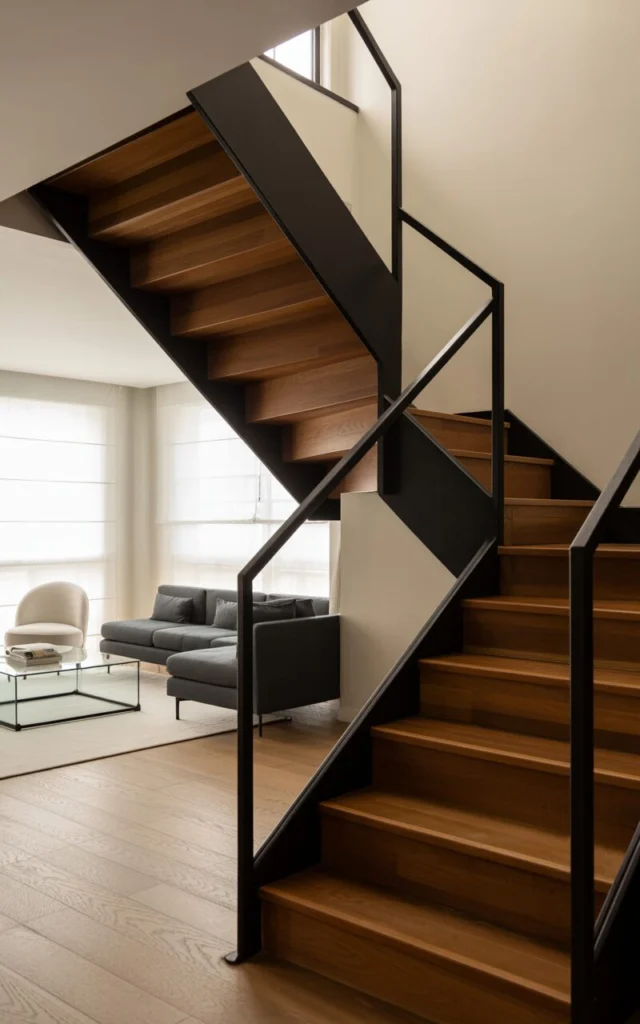 Create Contrast Between the Staircase and Living Room