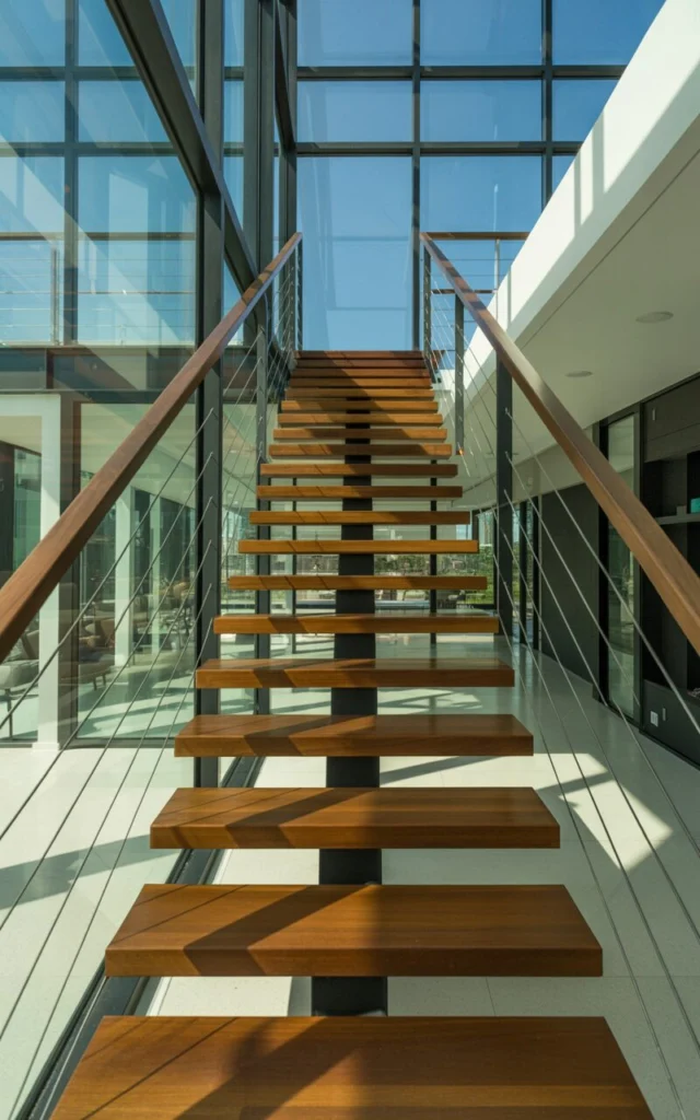 Frame the staircase with floor-to-ceiling glass