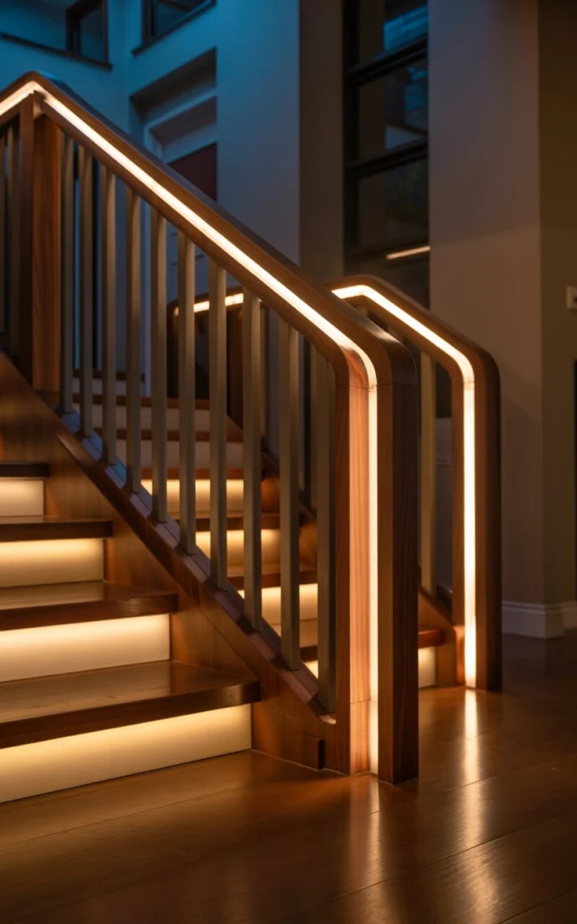 Highlight the railing with integrated lighting