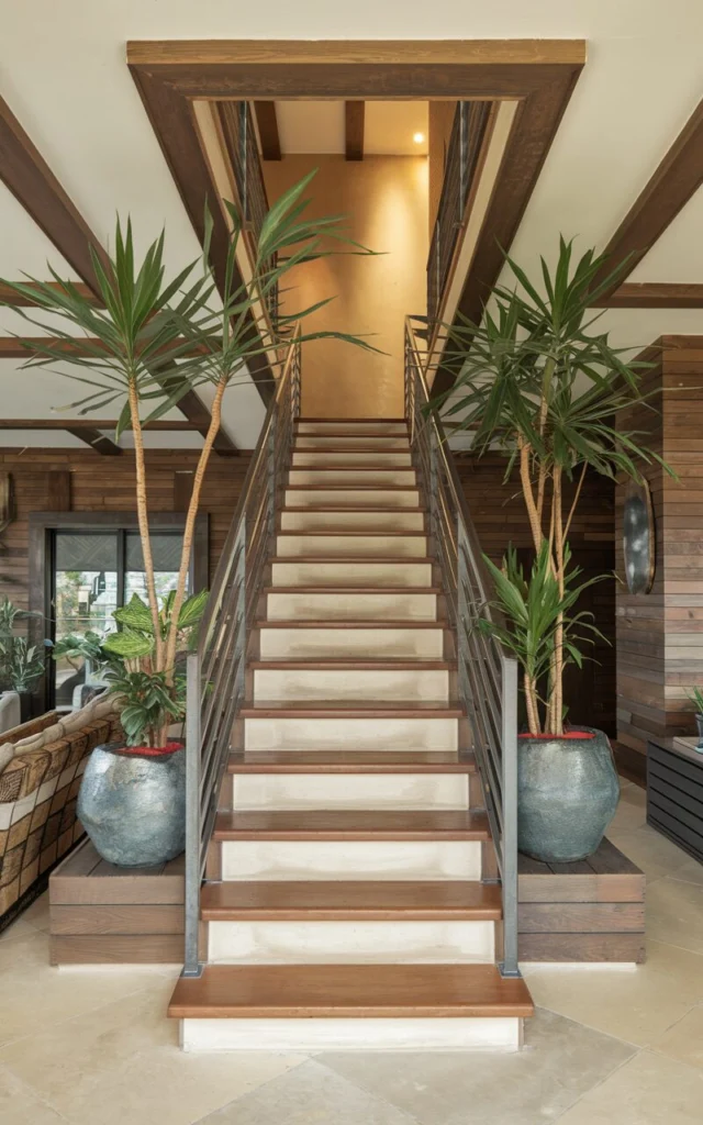 Incorporate Natural Elements Around the Staircase