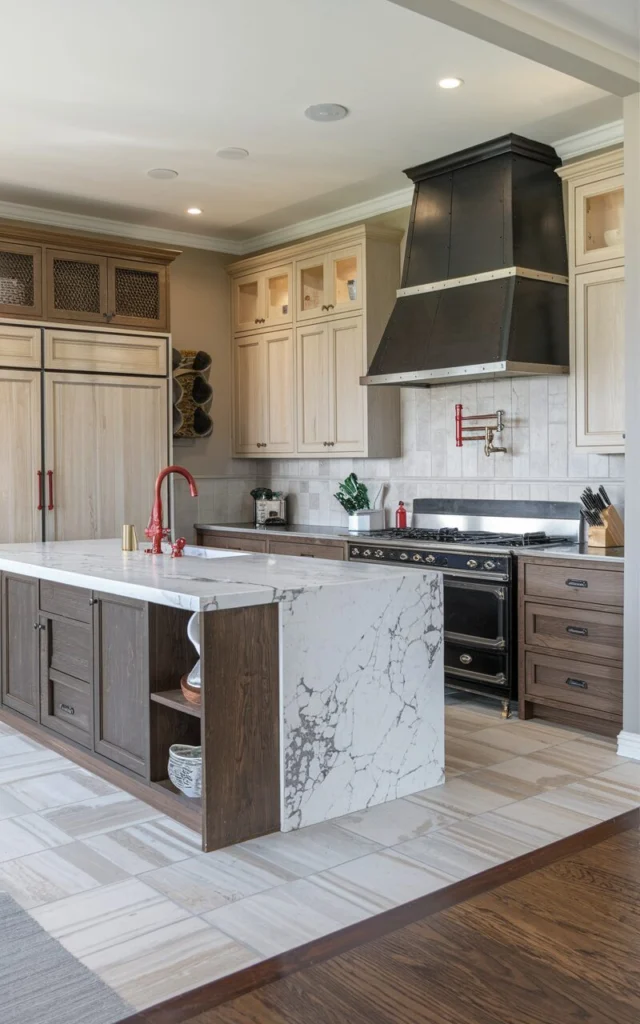 Mix cabinet styles for visual interest