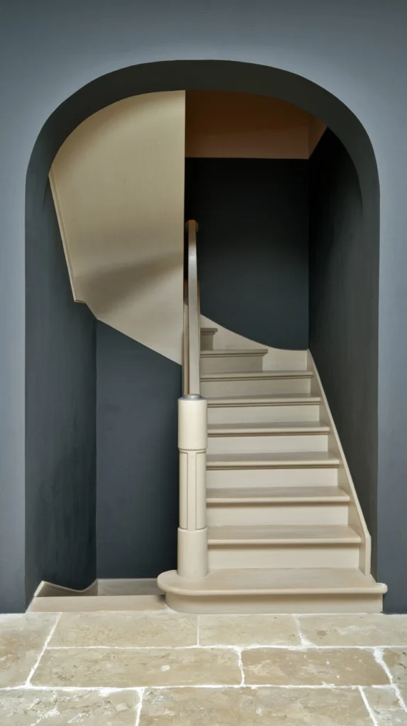 Paint the entire staircase in a single bold color