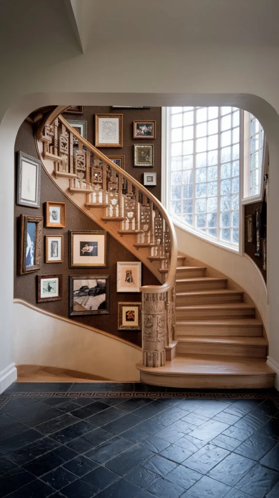 Turn the staircase into a gallery backdrop