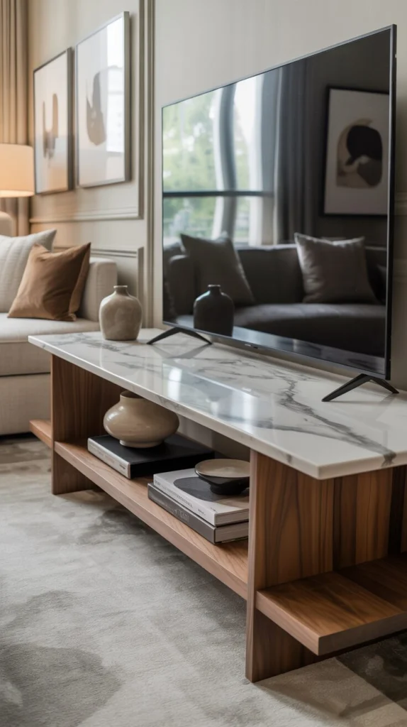 Use a Marble-Top TV Console