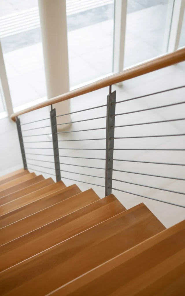 Use minimalist wire railings for an airy look