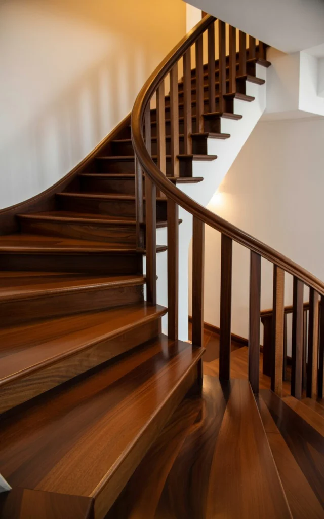 Use rich wood tones for warmth and depth