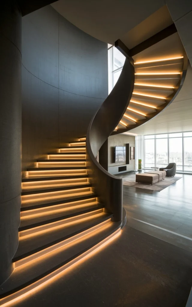 Add subtle LED lighting under each step