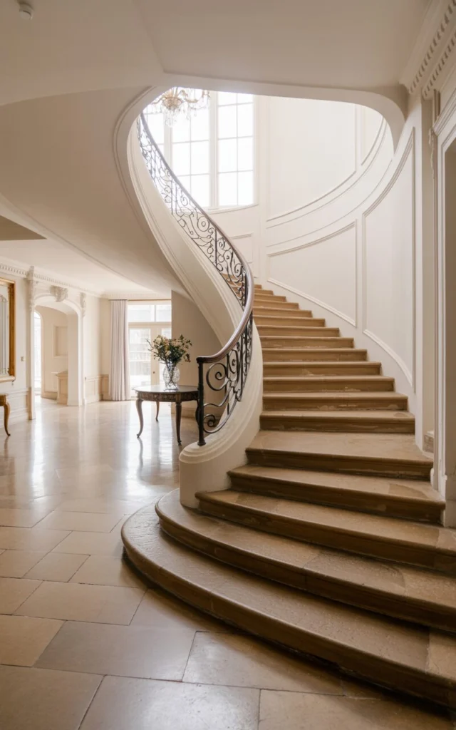 Anchor the space with a grand entryway staircase