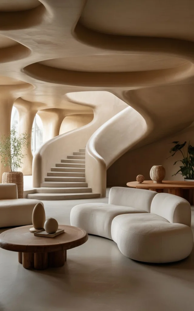 Echo the curve in nearby furniture