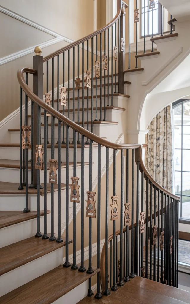 Experiment with mixed metal iron railings