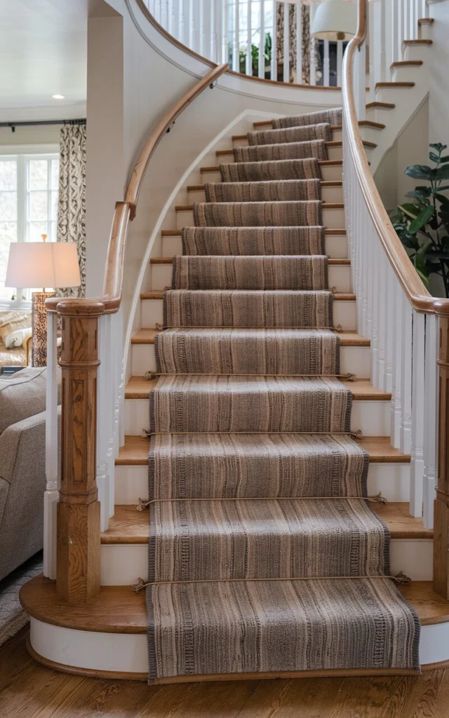 Ground the staircase with textured runners