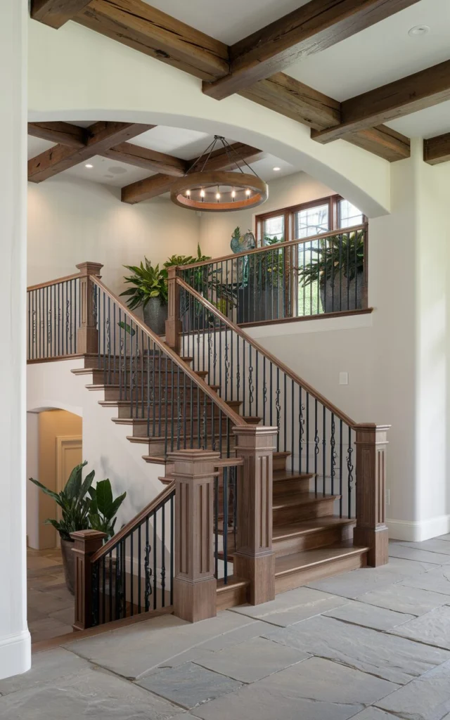 Mix iron with wood for a balanced look