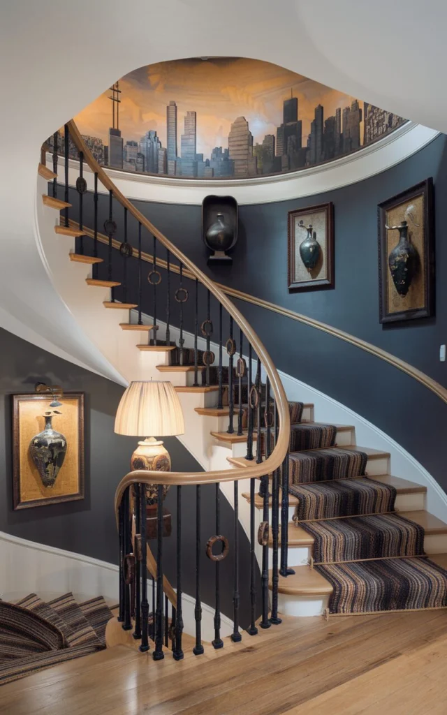 Personalize curved staircases with storytelling details
