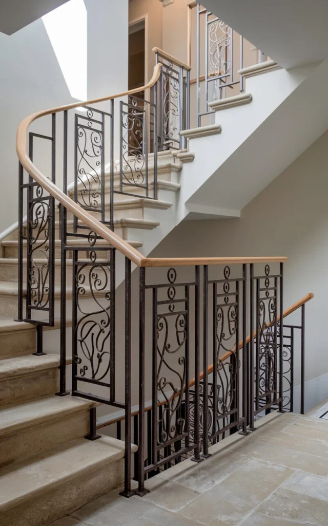 Personalize iron staircase railings to tell your story