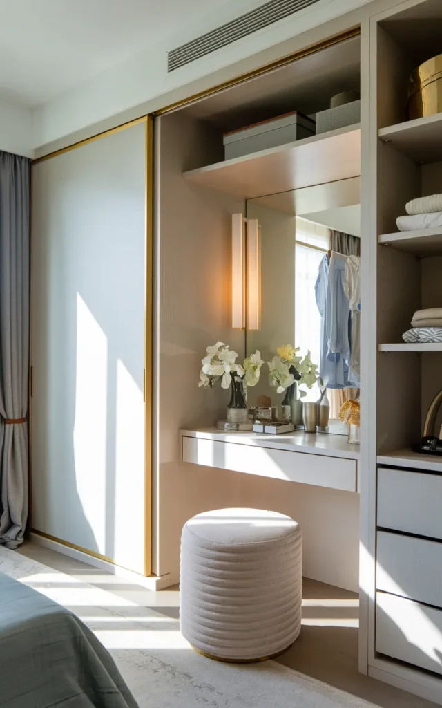 Add a dressing nook beside the wardrobe