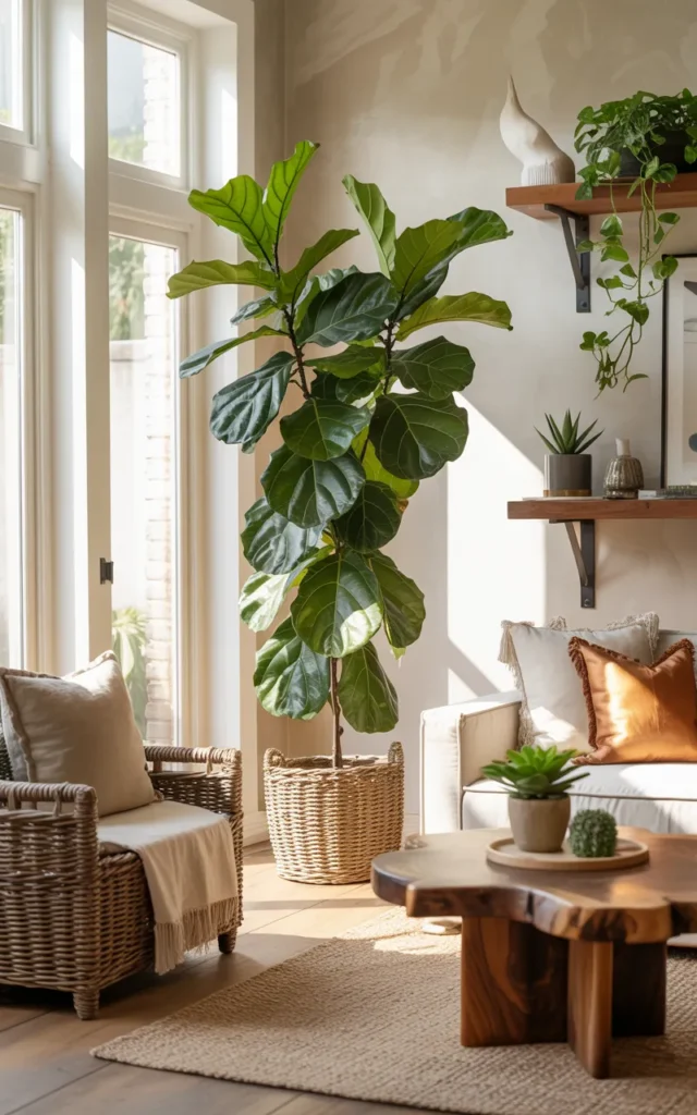Add a large indoor tree for drama 🌳