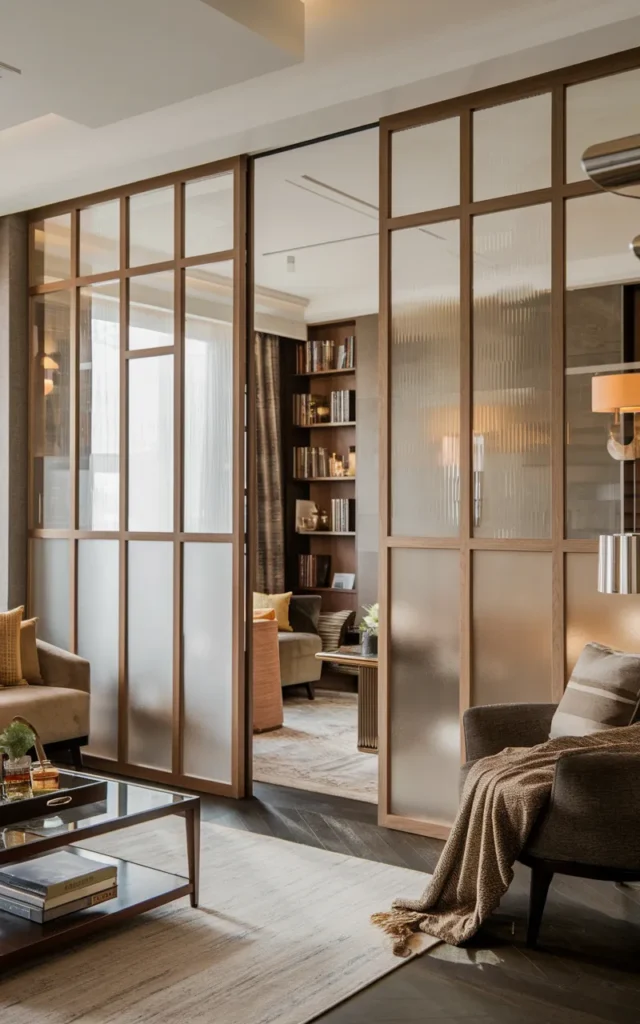 Combine glass and wood for contrast