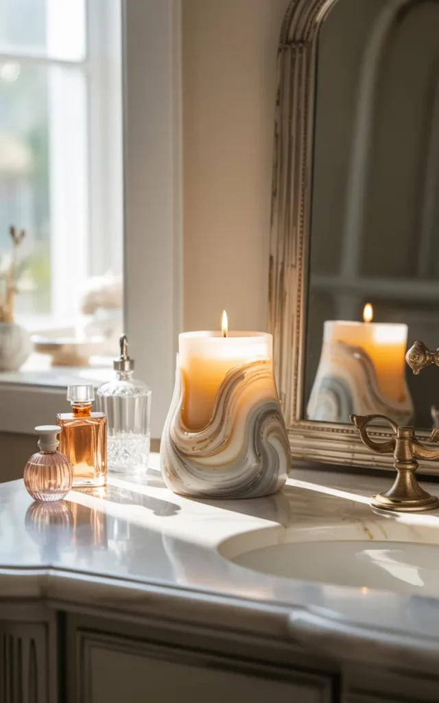 Create soft marble swirls 🤍