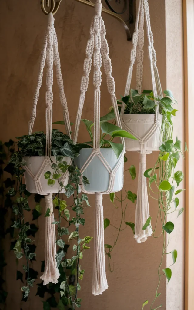 Hang macramé planters with antique hooks 🌿