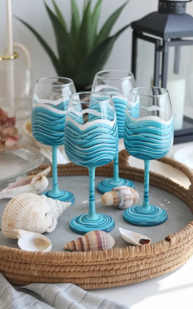 Paint ocean waves for a coastal feel 🌊