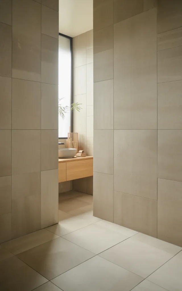 Use Large Format Tiles for a Seamless Look