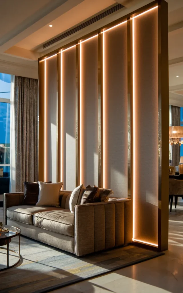 Use a backlit partition wall