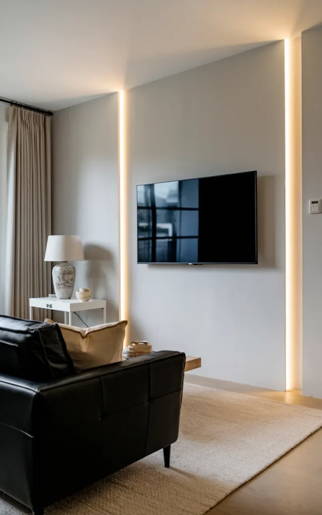 Add LED backlighting behind the TV