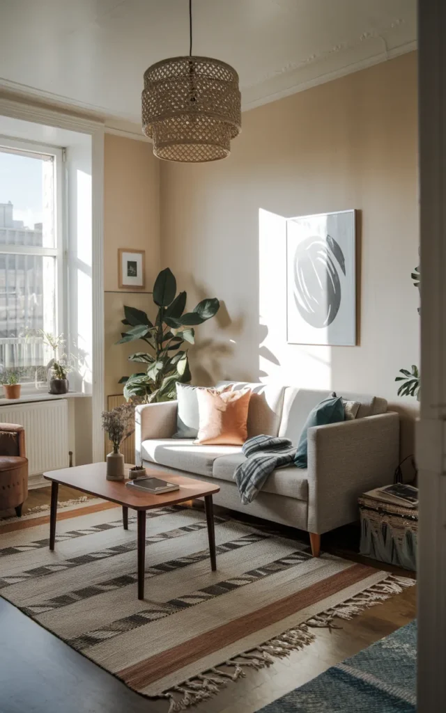 Add a rug that defines the space without overwhelming it